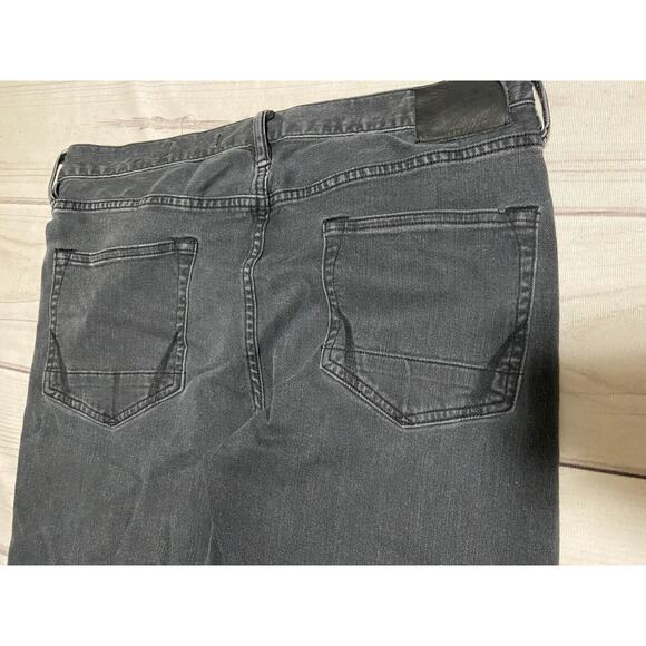 All Saints Jeans Men 34x31.5 Messier Cigarette Skinny Black Denim Button Fly - Picture 5 of 12